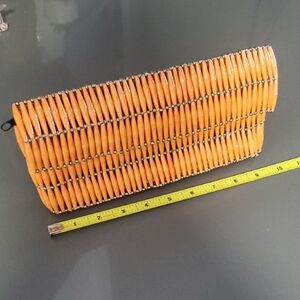 Free People X Bolsa Nova Orange Beaded Clutch